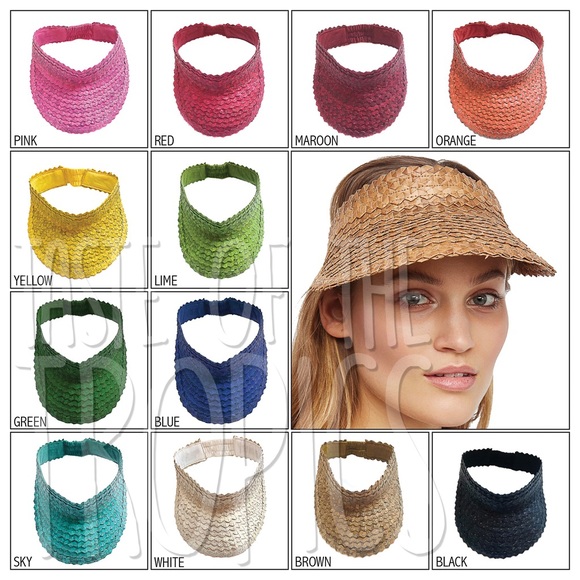 Black Straw Visor 🌞 Same as Free People Baha Hat - Picture 7 of 7